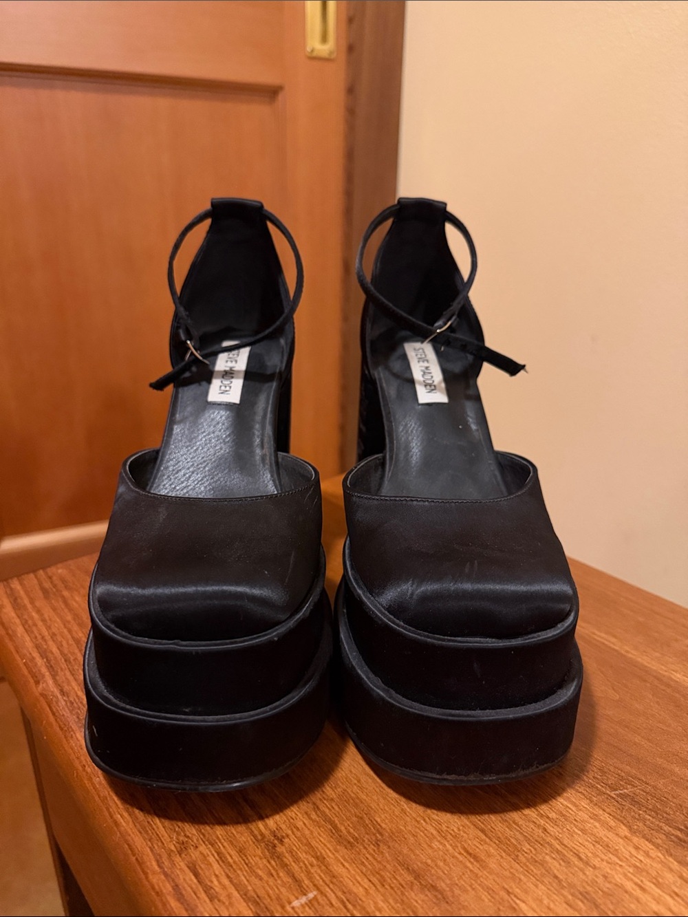 Steve Madden Charlize Platform Ankle-Strap Heels in Black - Women's